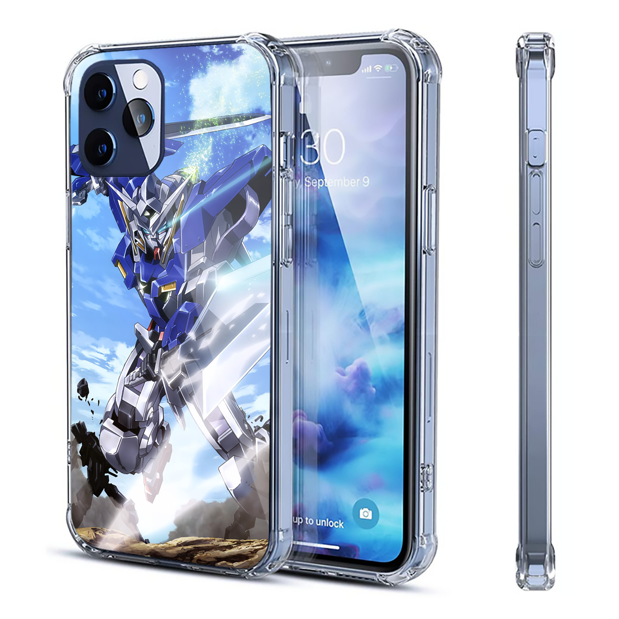 （画像用） 機動戦士ガンダム Mobile Suit Gundam 【iPhone 12シリーズ対応】透明スマホケース（クリアソフトケース）